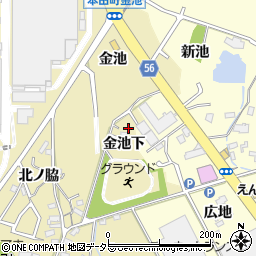 愛知県豊田市本田町金池下周辺の地図
