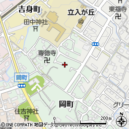 滋賀県守山市岡町周辺の地図