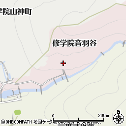 京都府京都市左京区修学院音羽谷周辺の地図
