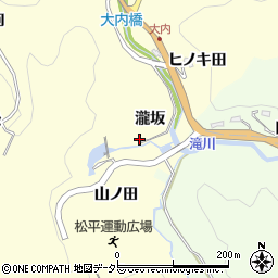 愛知県豊田市大内町（瀧坂）周辺の地図