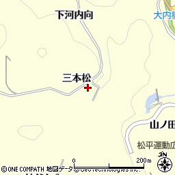 愛知県豊田市大内町周辺の地図