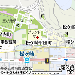 京都府京都市左京区松ケ崎平田町周辺の地図