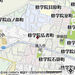 京都府京都市左京区修学院仏者町周辺の地図