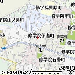 京都府京都市左京区修学院仏者町周辺の地図