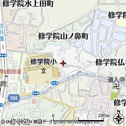 京都府京都市左京区修学院川尻町周辺の地図