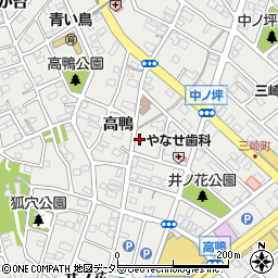 愛知県豊明市三崎町（高鴨）周辺の地図