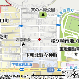 京都府京都市左京区下鴨南茶ノ木町周辺の地図
