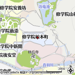 京都府京都市左京区修学院松本町周辺の地図