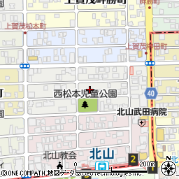 京都府京都市北区上賀茂松本町周辺の地図