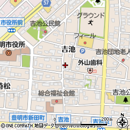愛知県豊明市新田町吉池周辺の地図