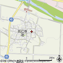滋賀県蒲生郡日野町野出周辺の地図