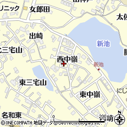 愛知県東海市名和町西中嶺周辺の地図