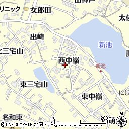 愛知県東海市名和町（西中嶺）周辺の地図