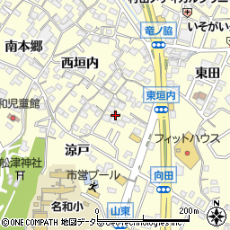愛知県東海市名和町東垣内周辺の地図