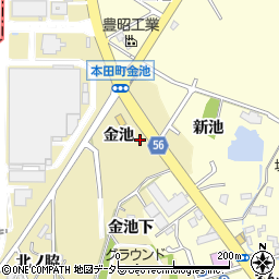 愛知県豊田市本田町金池周辺の地図