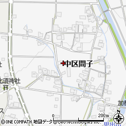 兵庫県多可郡多可町中区間子周辺の地図