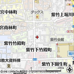 京都府京都市北区紫竹上竹殿町周辺の地図