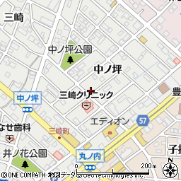 愛知県豊明市三崎町中ノ坪16-33周辺の地図