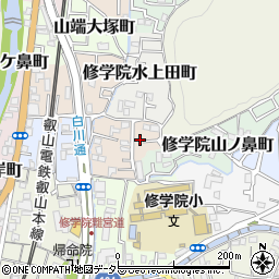 京都府京都市左京区修学院高部町2周辺の地図