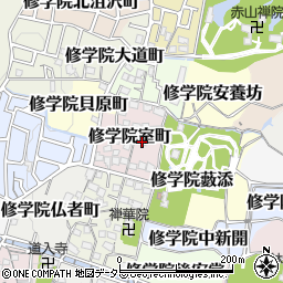 京都府京都市左京区修学院室町周辺の地図