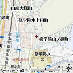 京都府京都市左京区修学院高部町1周辺の地図