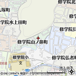 京都府京都市左京区修学院山ノ鼻町周辺の地図