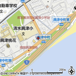 興津郵便局周辺の地図