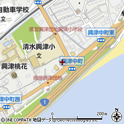 興津郵便局周辺の地図