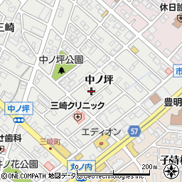 愛知県豊明市三崎町中ノ坪16-9周辺の地図