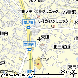 愛知県東海市名和町東田周辺の地図