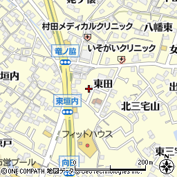 愛知県東海市名和町（東田）周辺の地図