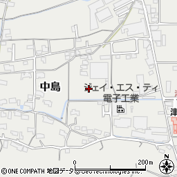 岡山県津山市中島周辺の地図