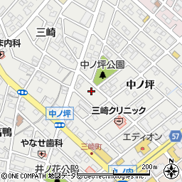 愛知県豊明市三崎町中ノ坪21周辺の地図