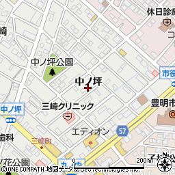 愛知県豊明市三崎町中ノ坪16-36周辺の地図