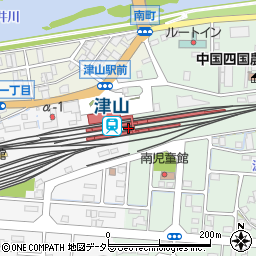 津山駅周辺の地図