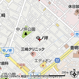 愛知県豊明市三崎町中ノ坪16-3周辺の地図