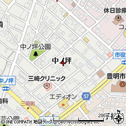 愛知県豊明市三崎町中ノ坪16-25周辺の地図