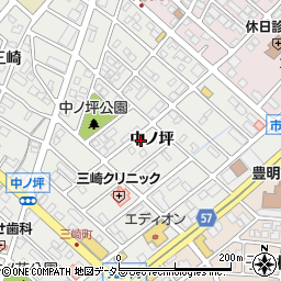 愛知県豊明市三崎町中ノ坪16-17周辺の地図