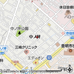 愛知県豊明市三崎町中ノ坪16-6周辺の地図