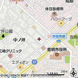 愛知県豊明市三崎町中ノ坪6-21周辺の地図