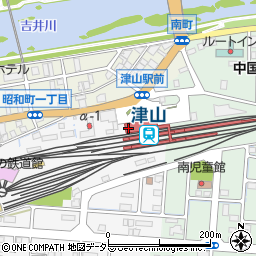 津山市役所　津山駅観光案内所周辺の地図