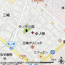 愛知県豊明市三崎町中ノ坪17周辺の地図