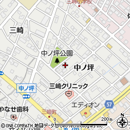 愛知県豊明市三崎町中ノ坪17-3周辺の地図