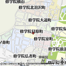 京都府京都市左京区修学院貝原町周辺の地図