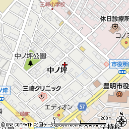 愛知県豊明市三崎町中ノ坪12-16周辺の地図