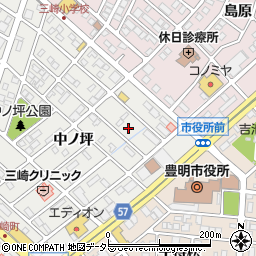 愛知県豊明市三崎町中ノ坪6-29周辺の地図