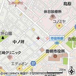 愛知県豊明市三崎町中ノ坪6-25周辺の地図