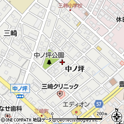 愛知県豊明市三崎町中ノ坪17-15周辺の地図