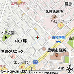 愛知県豊明市三崎町中ノ坪6周辺の地図
