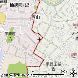 愛知県名古屋市緑区桶狭間北3丁目412周辺の地図